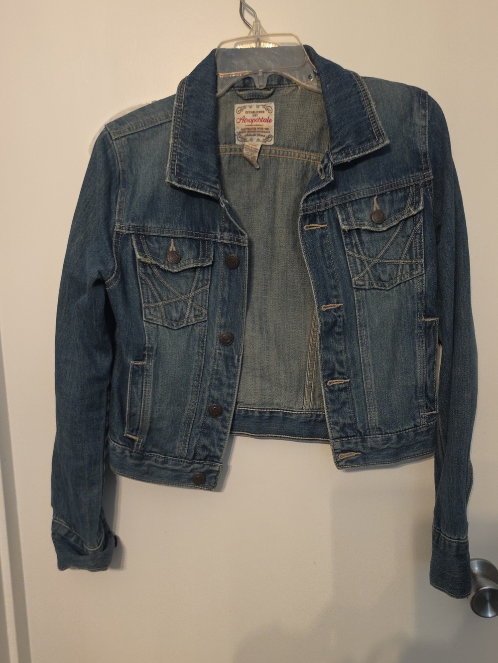 Aeropostale Classic Medium Wash Denim Jacket - Blue